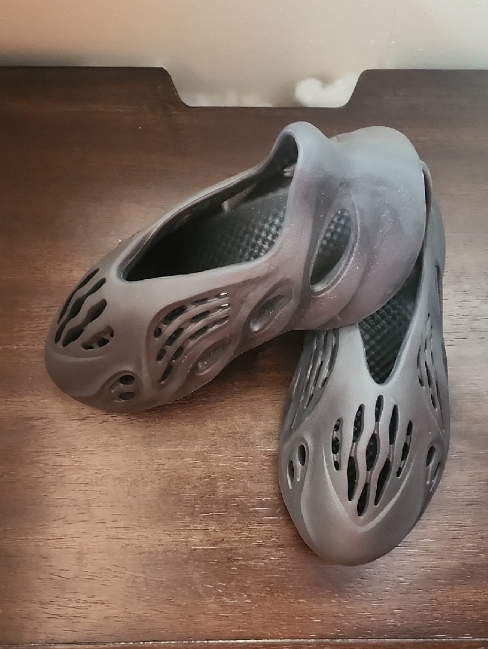adidas Foam Runner Slip-On Clog in Charcoal Gray - Picture 3 of 4